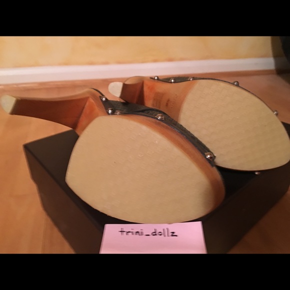 GUCCI NWT Olive Green Python Platform Wood Clogs Very Rare 💕NEW IN BOX - Picture 5 of 10